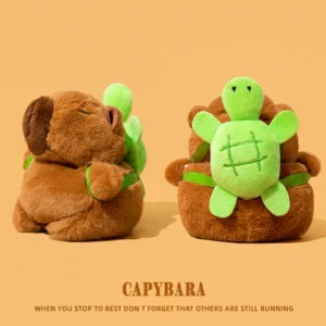 Plush Capybara AirPods Case with Turtle Backpack
