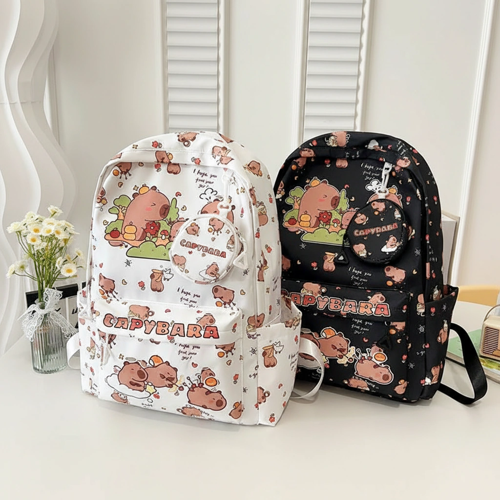 All-Over Print Capybara Backpack School Bag