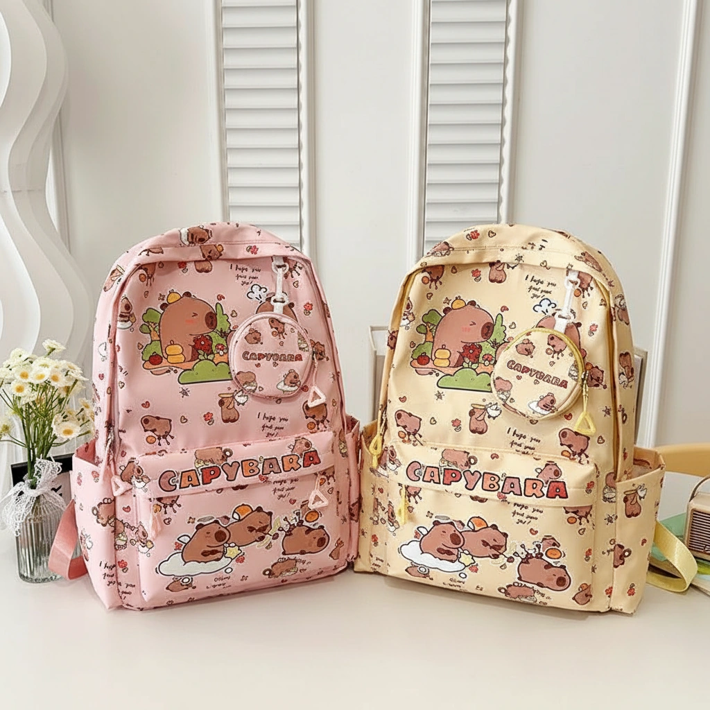 All-Over Print Capybara Backpack School Bag