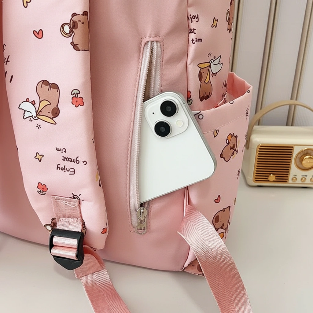 All-Over Print Capybara Backpack School Bag