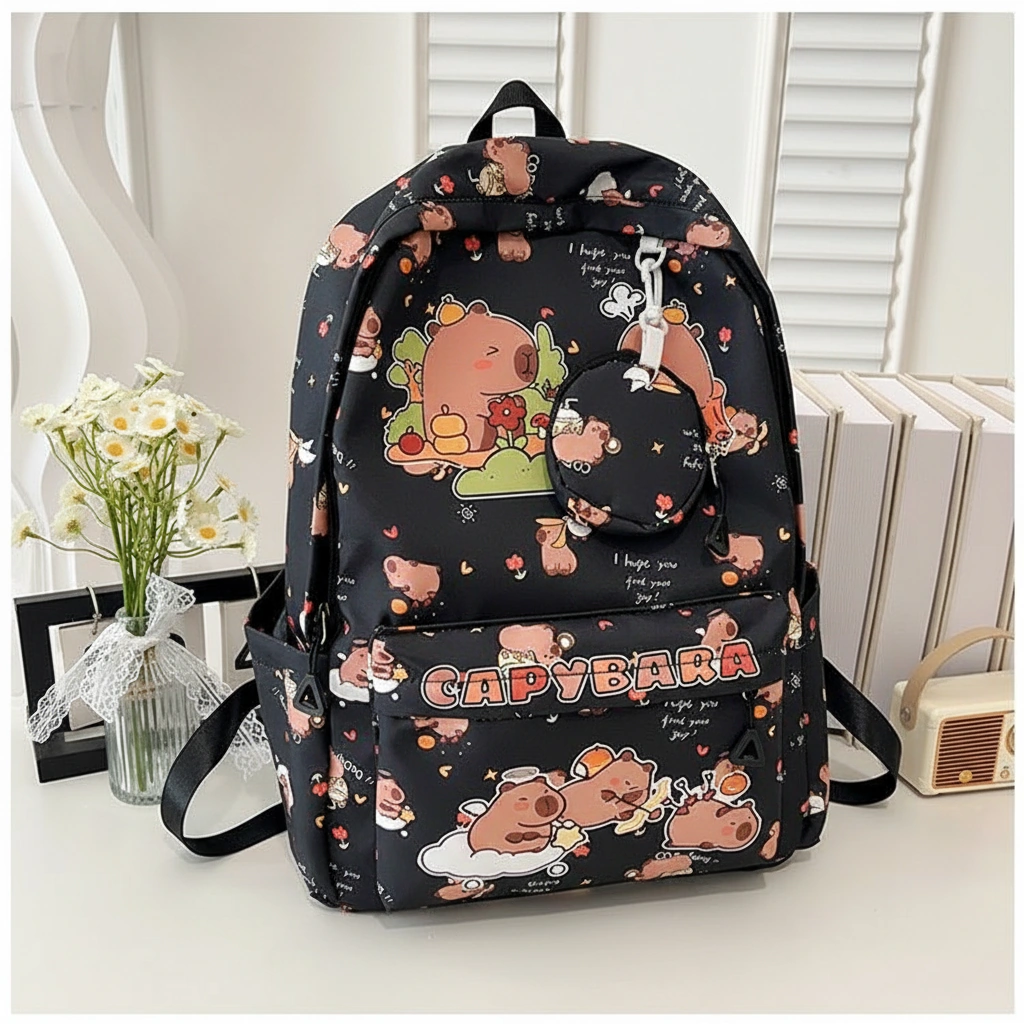 All-Over Print Capybara Backpack School Bag