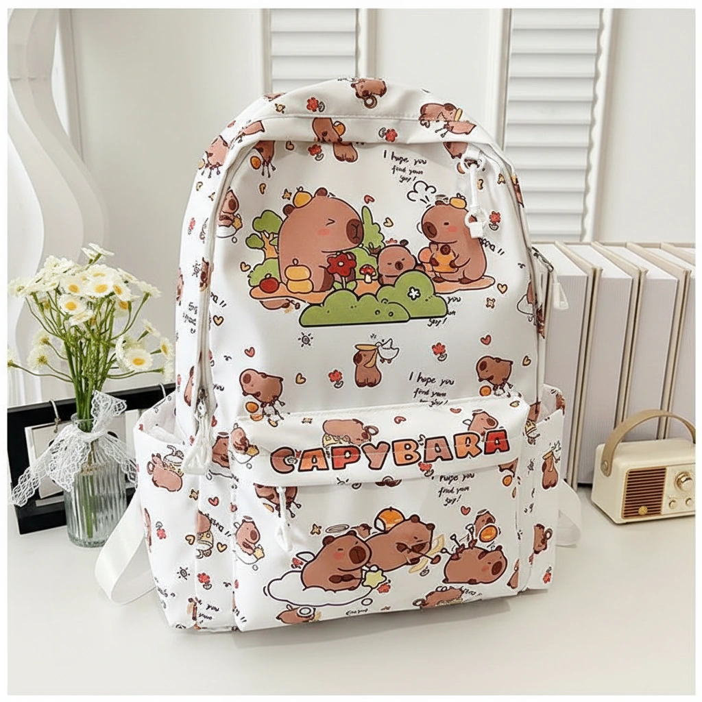 All-Over Print Capybara Backpack School Bag