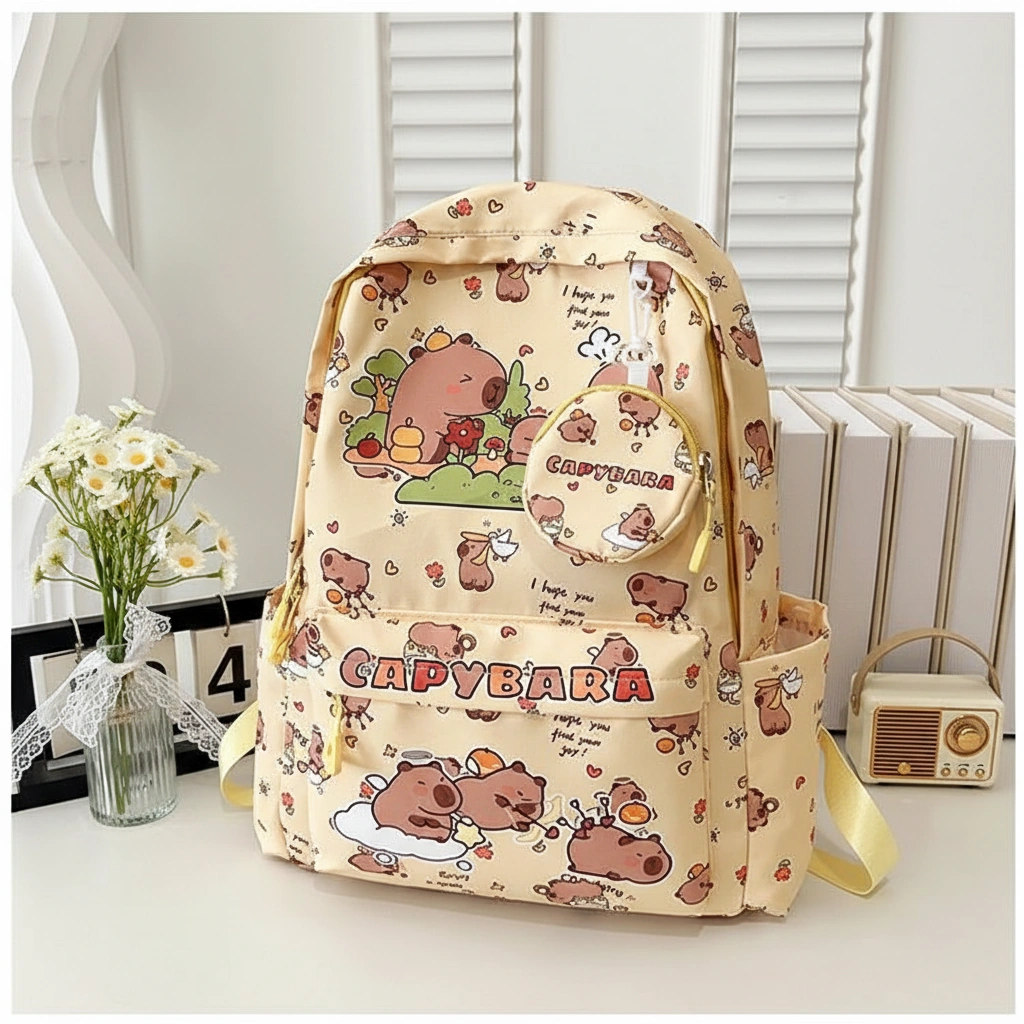 All-Over Print Capybara Backpack School Bag