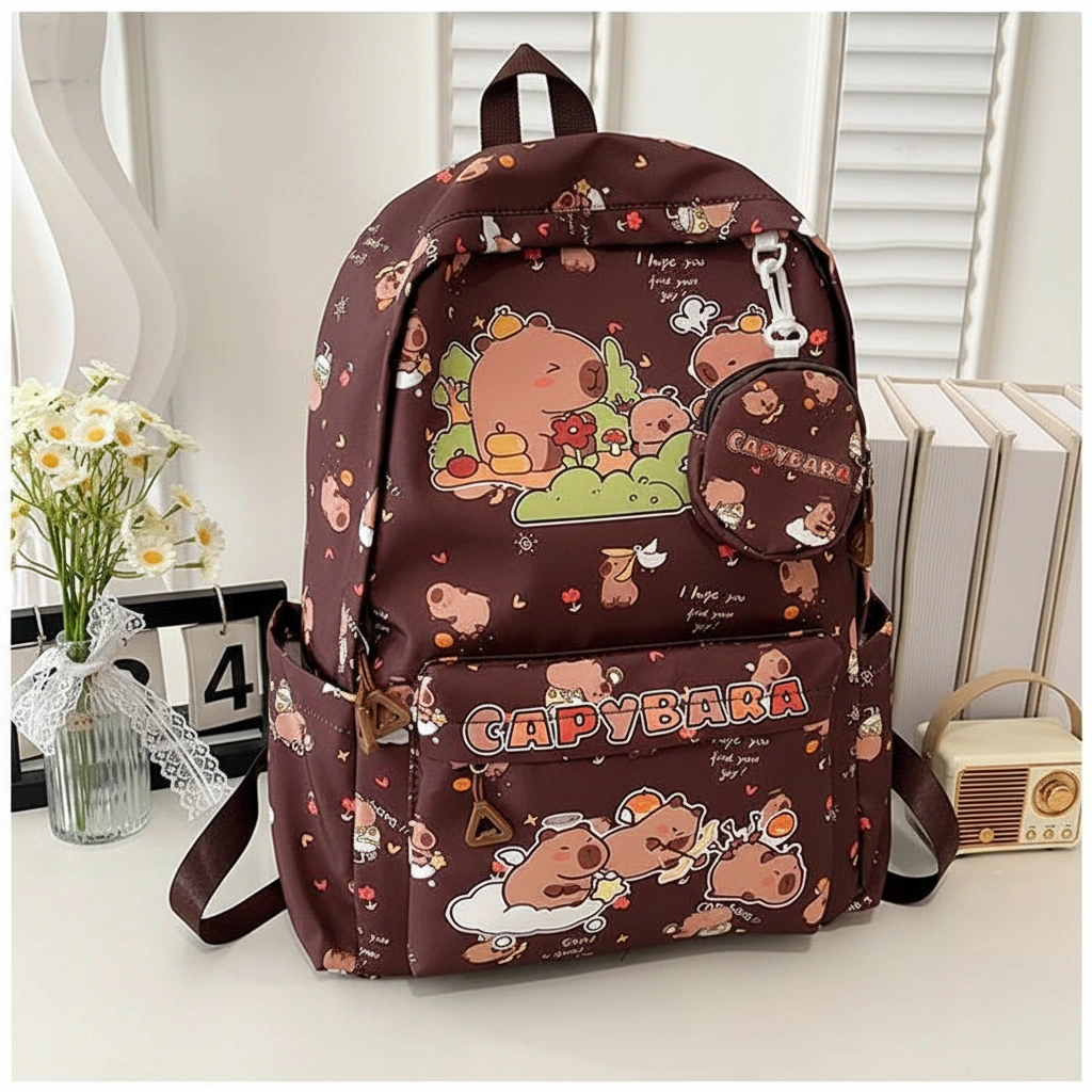 All-Over Print Capybara Backpack School Bag