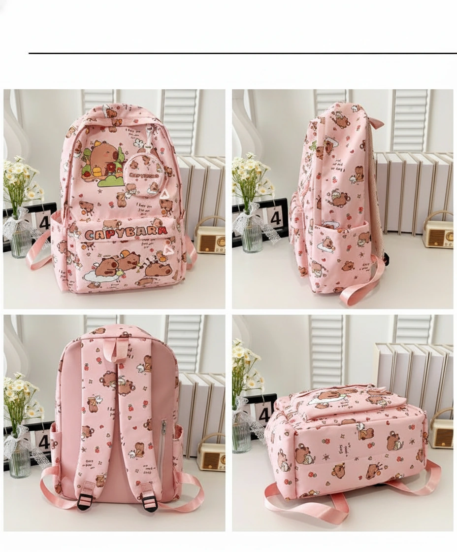 All-Over Print Capybara Backpack School Bag