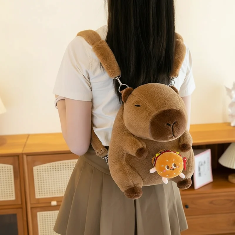 Stuffed Capybara Backpack Pattern Cute Capybara Plush Backpack 3D Stuffed Animal Bag - Capybara Plush & Merch