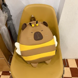 Capybara Bee Backpack with Wings School Bag