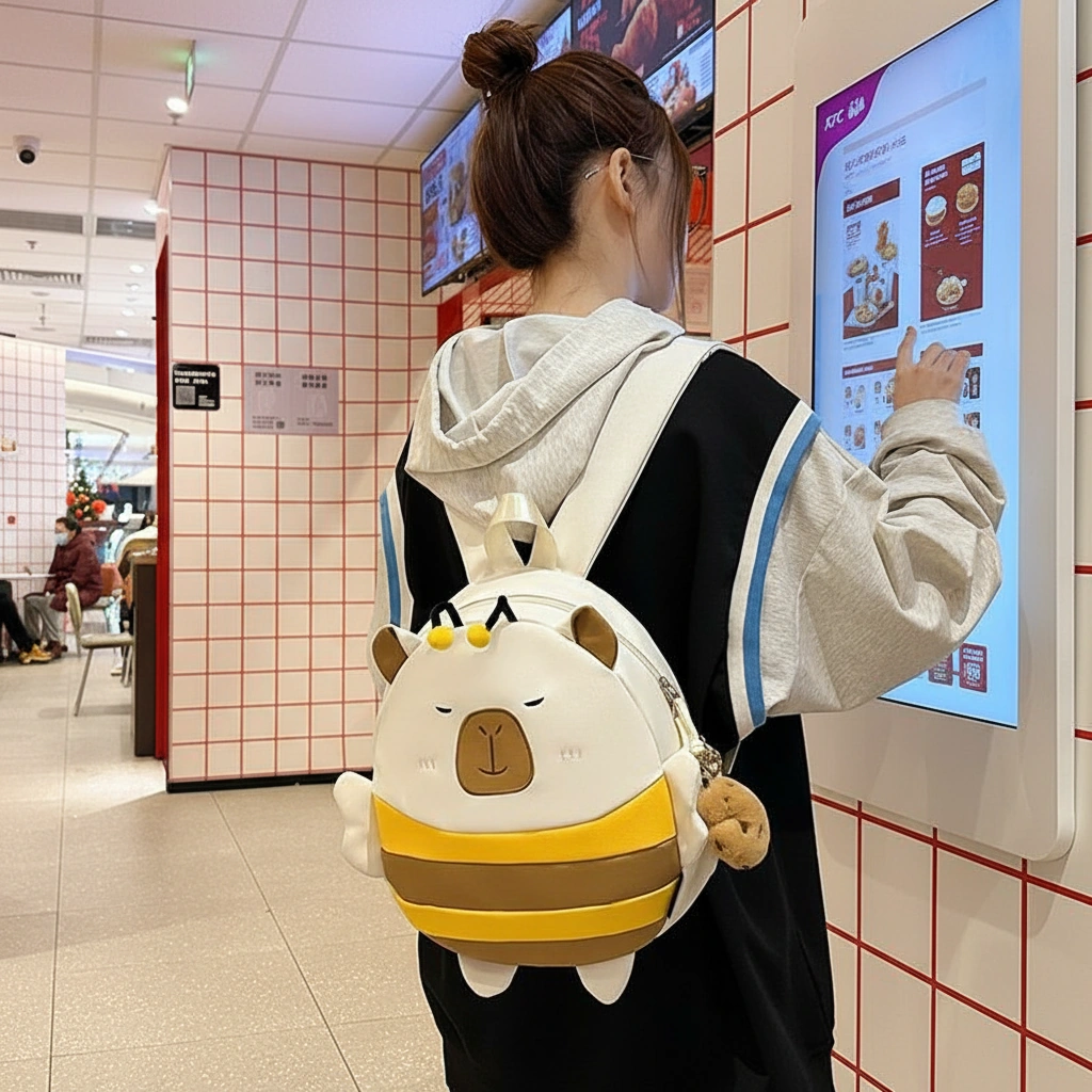 Capybara Bee Backpack with Wings School Bag