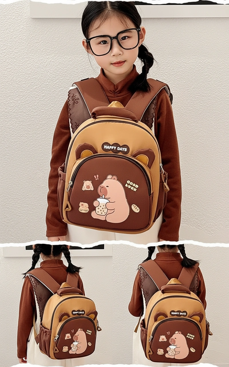 Cute Capybara Backpack for Toddlers School Bag - Image 7