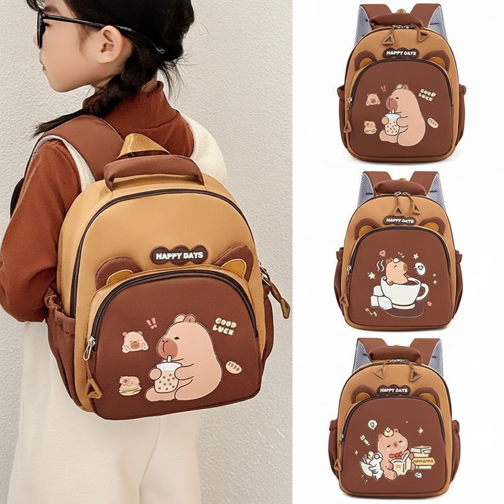 Cute Capybara Backpack for Toddlers School Bag