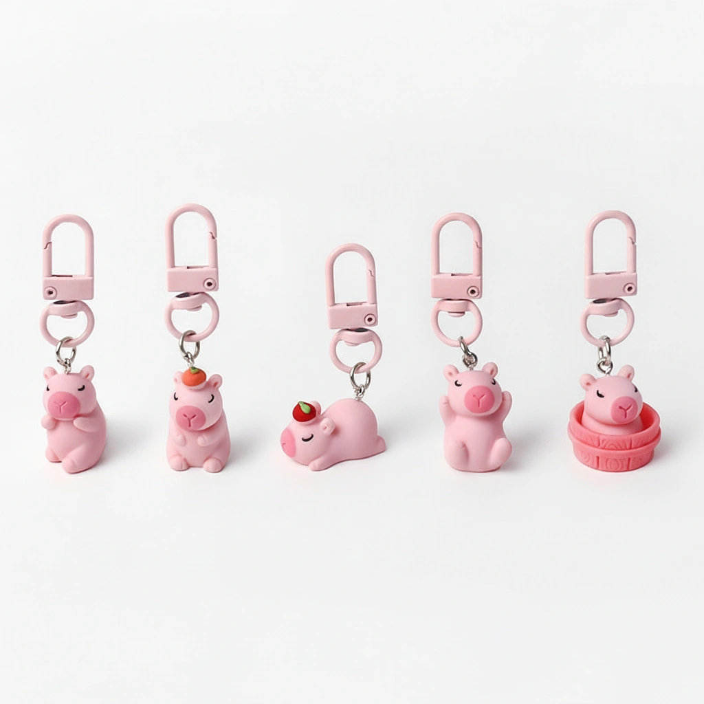 Sakura Pink Capybara Bag Charm Set