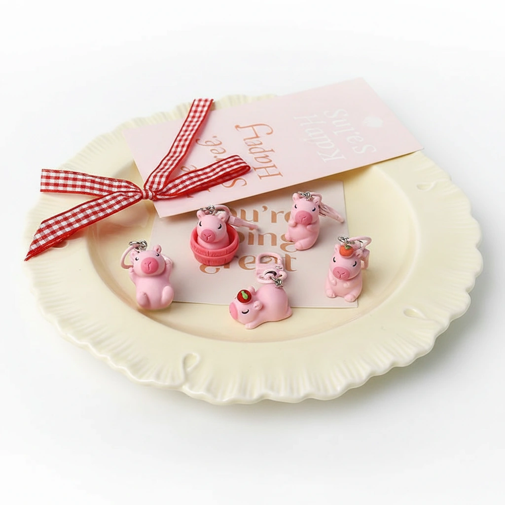 Sakura Pink Capybara Bag Charm Set (5-Pack) - Image 2