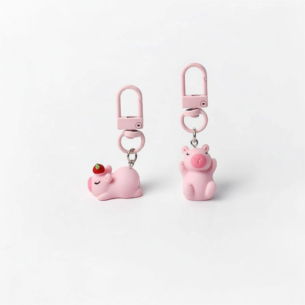 Sakura Pink Capybara Bag Charm Set (5-Pack) - Image 4