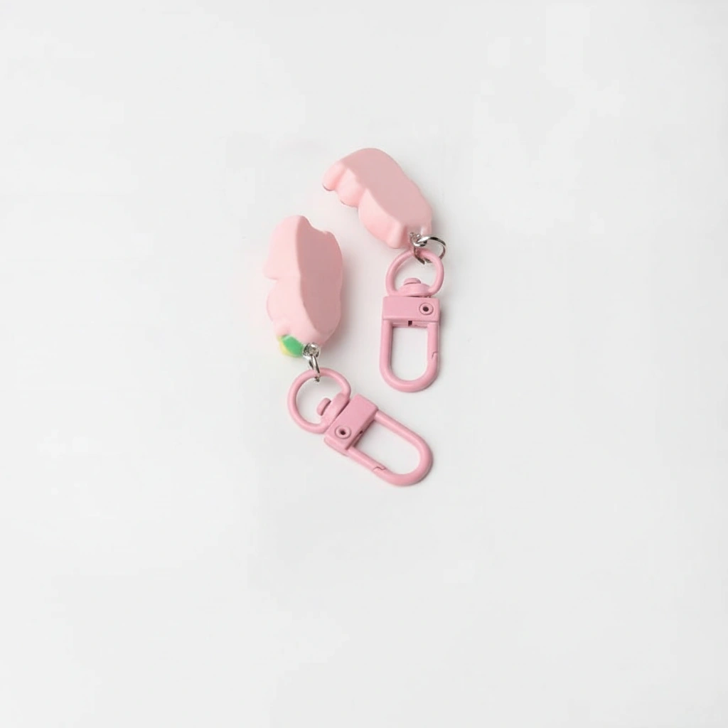 Pink Capybara Bag Charm Set - Kawaii Pastel Animal Keychains with Matching Clasps - Image 9