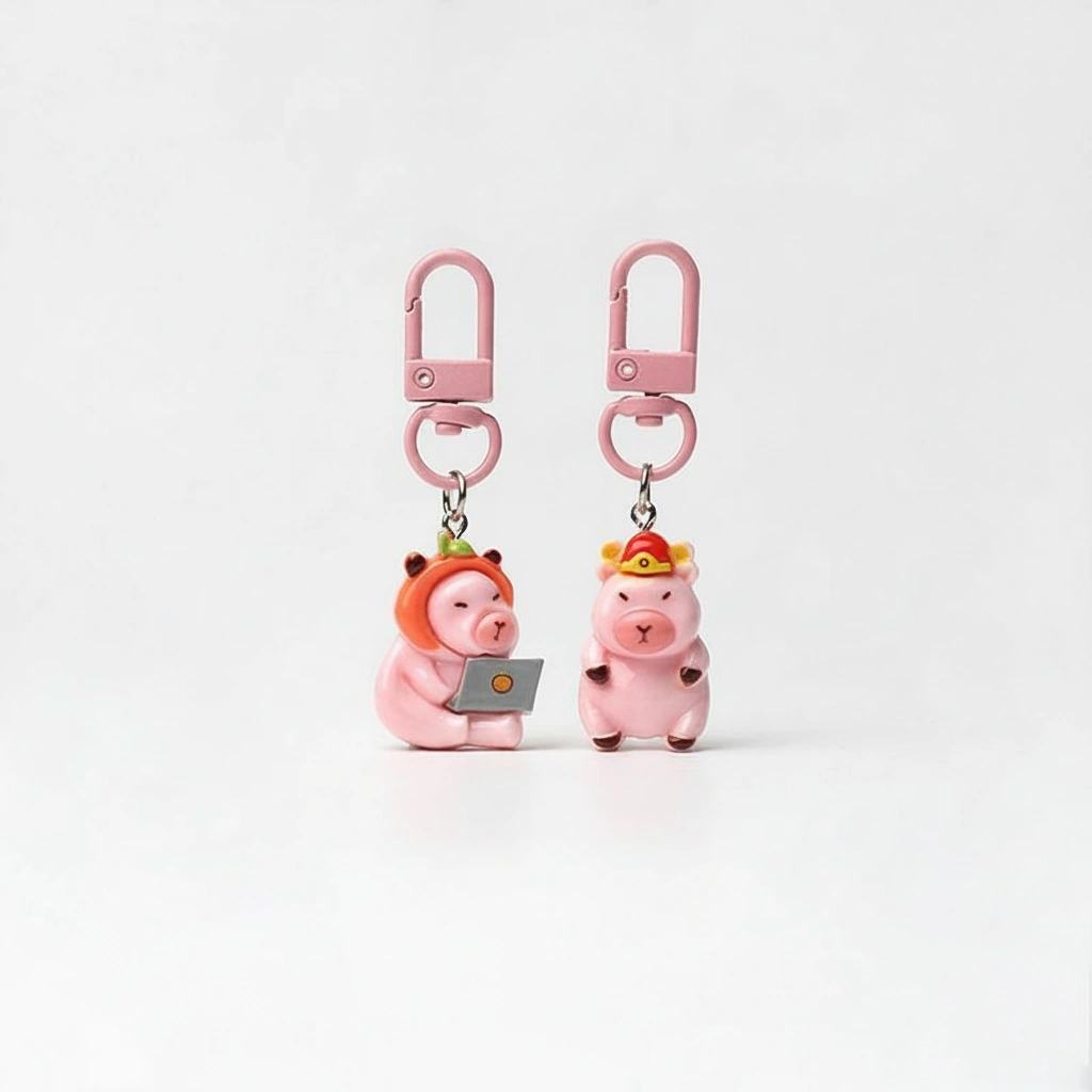pink capybara keychain pink capybara charms
