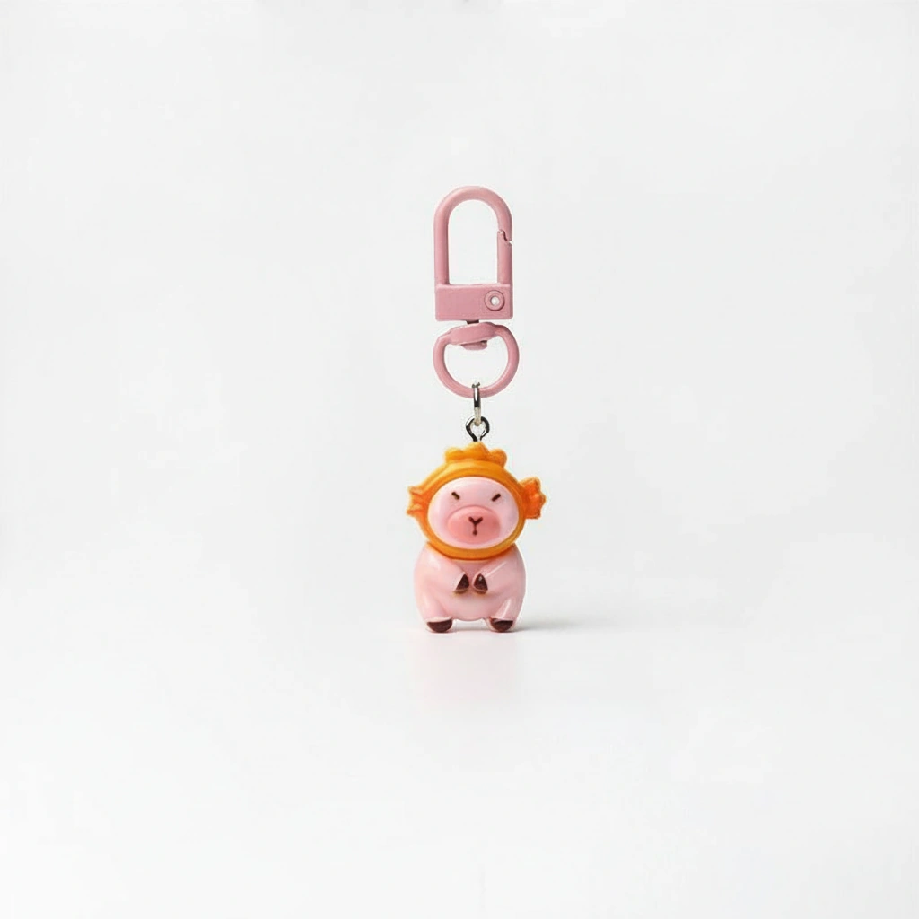 pink capybara bag charm