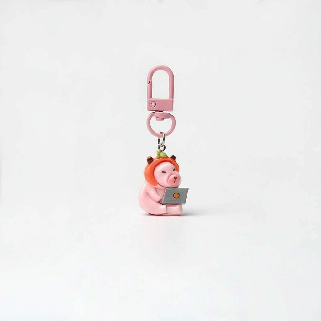 pink capybara keychain pink capybara charms