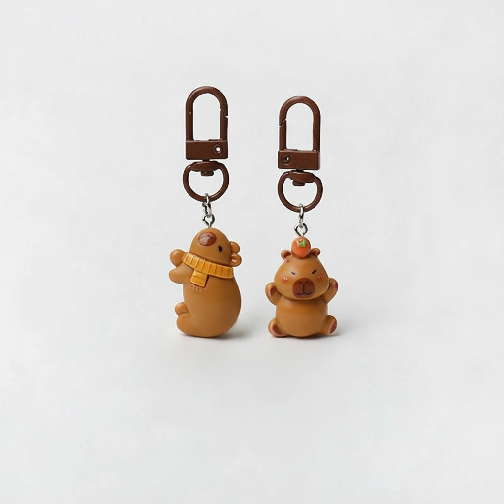Cute capybara-shaped bag charms.