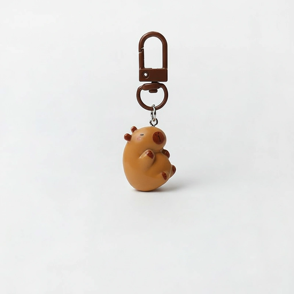 Cute brown capybara bag charm