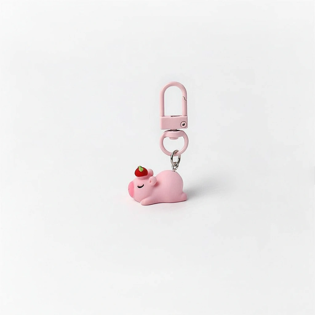 pink resin capybara bag charms