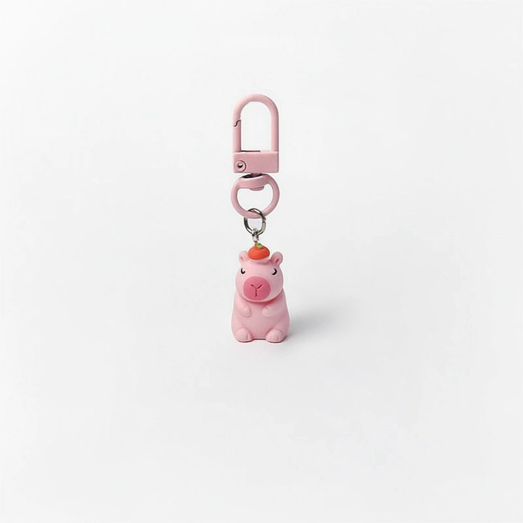 pink resin capybara bag charms