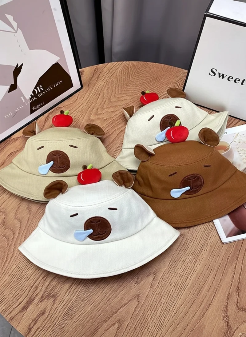 4 Stack Capybara Canvas Capybara Bucket Hat With Snot Bubble - Capybara Plush & Merch