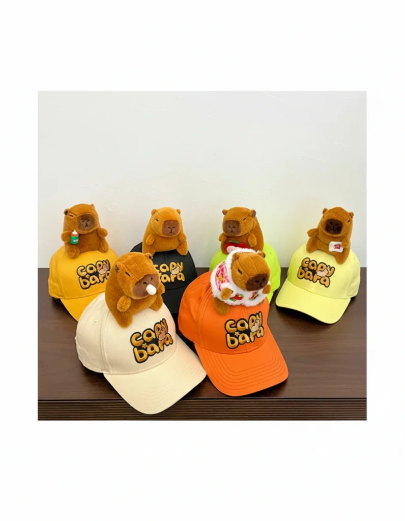 3D Cartoon Cute Plush Capybara Cap – Baseball Hat