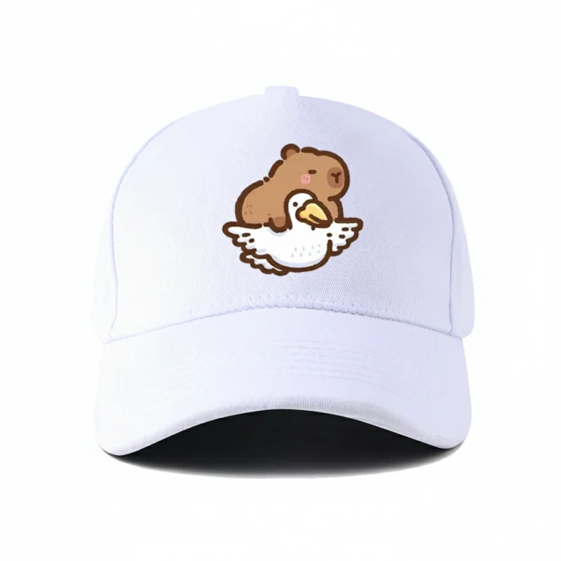 Capybara Riding Goose Capybara Riding Goose Embroidered Baseball Cap Dad Hat (7 Colors ...