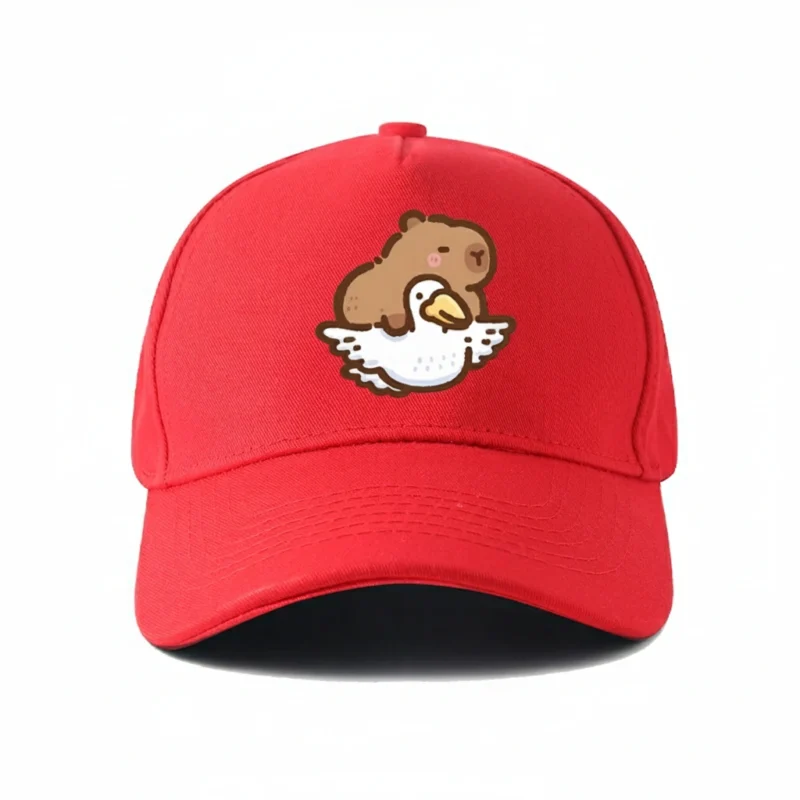Capybara Riding Goose Capybara Riding Goose Embroidered Baseball Cap Dad Hat (7 Colors ...