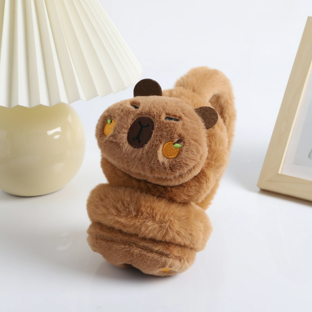 Capybara Earmuffs with Orange Cheeks