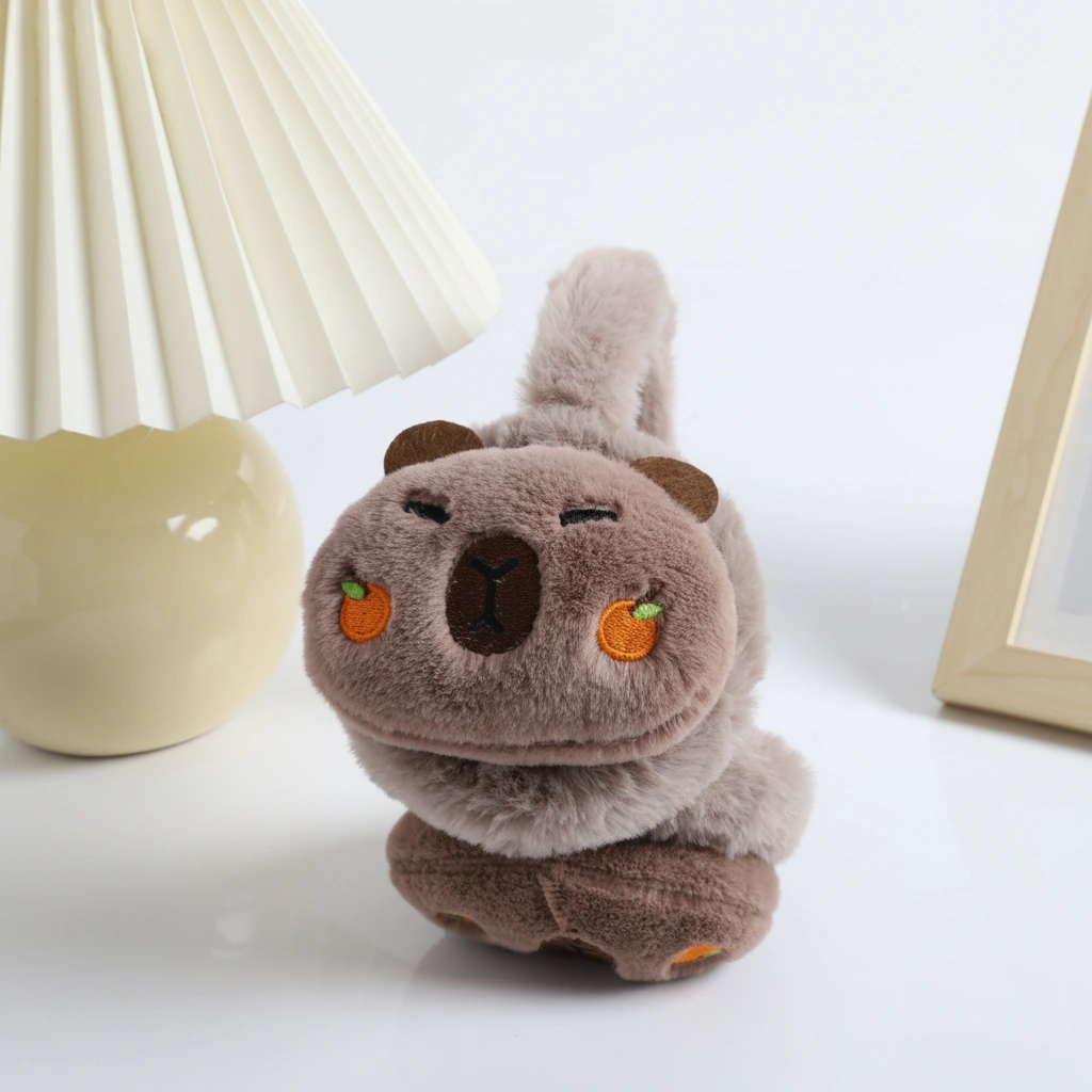 Capybara Earmuffs with Orange Cheeks