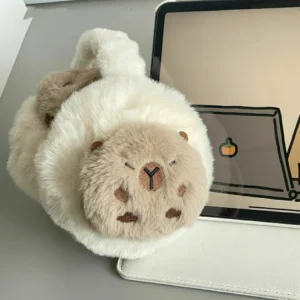 Creamy Capybara Earmuffs Fluffy White Ear Warmers