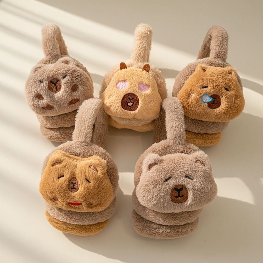Capybara Mood Plush Earmuffs