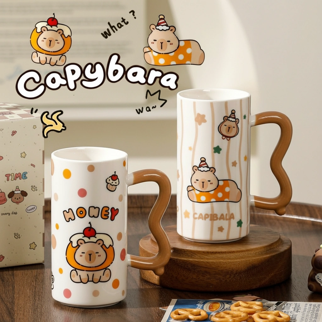 ceramic capybara coffee cups