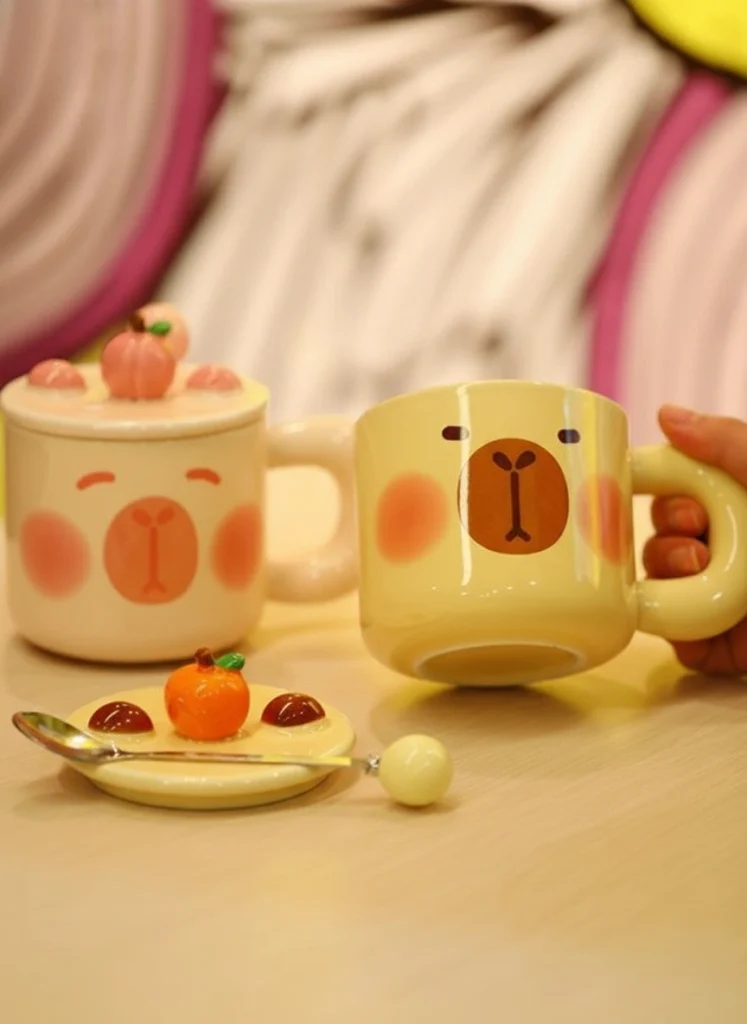 ceramic capybara shaped mug
