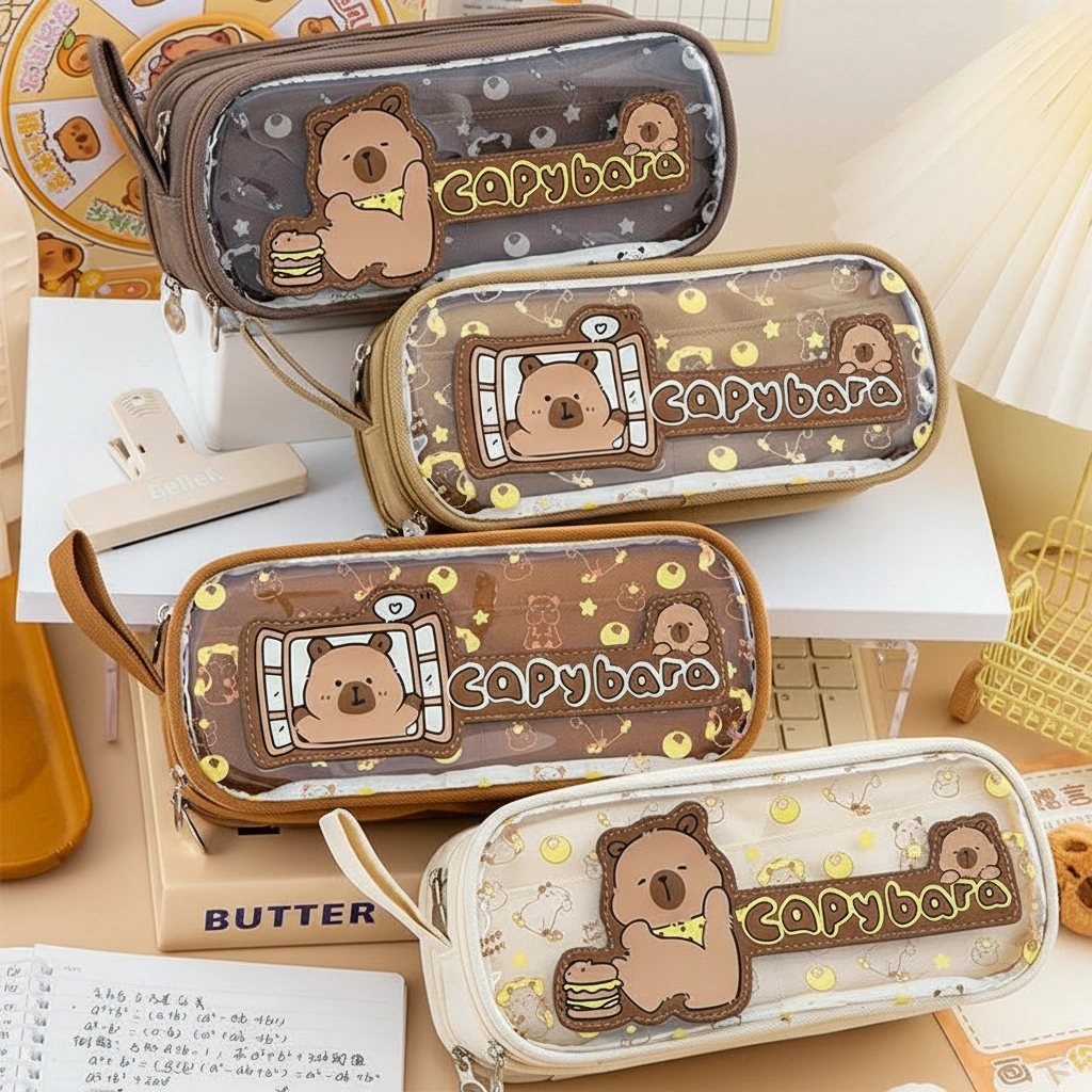 Capybara Clear Window Pencil Case