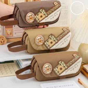 3-Layer Canvas Capybara Pencil Case