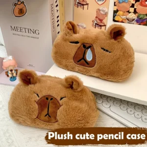 Fluffy Capybara Plush Pencil Case