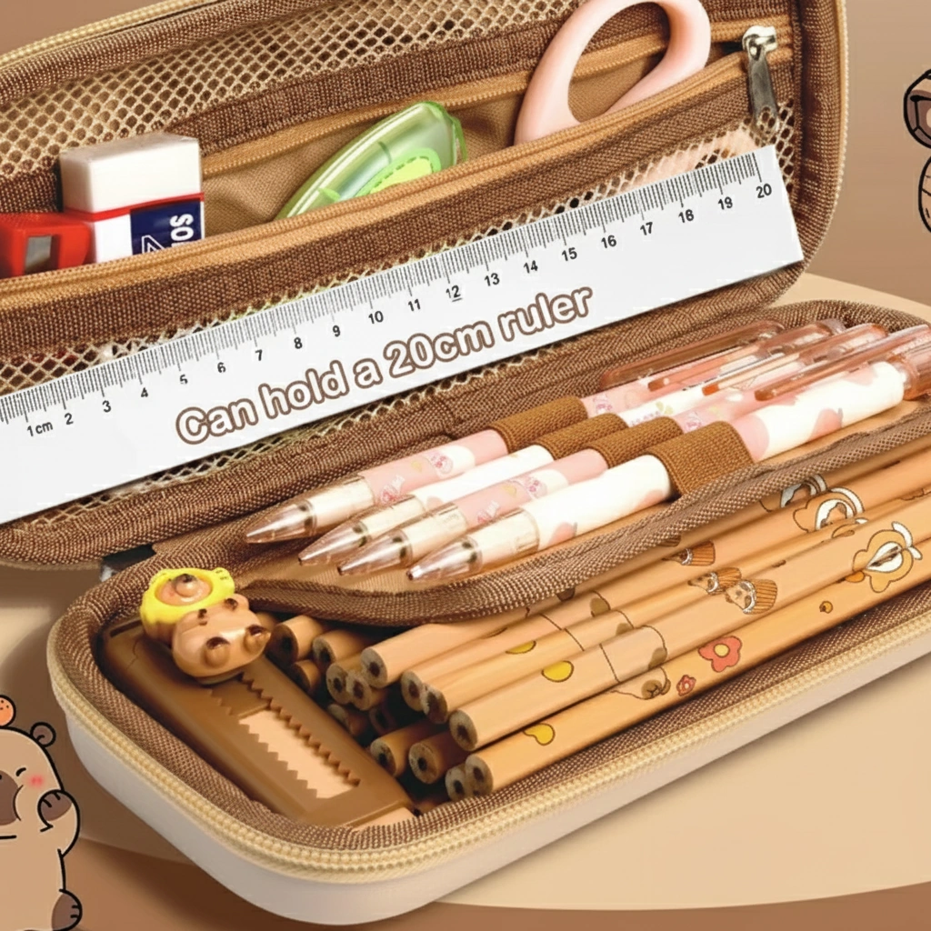 PU Leather Capybara Pencil Case
