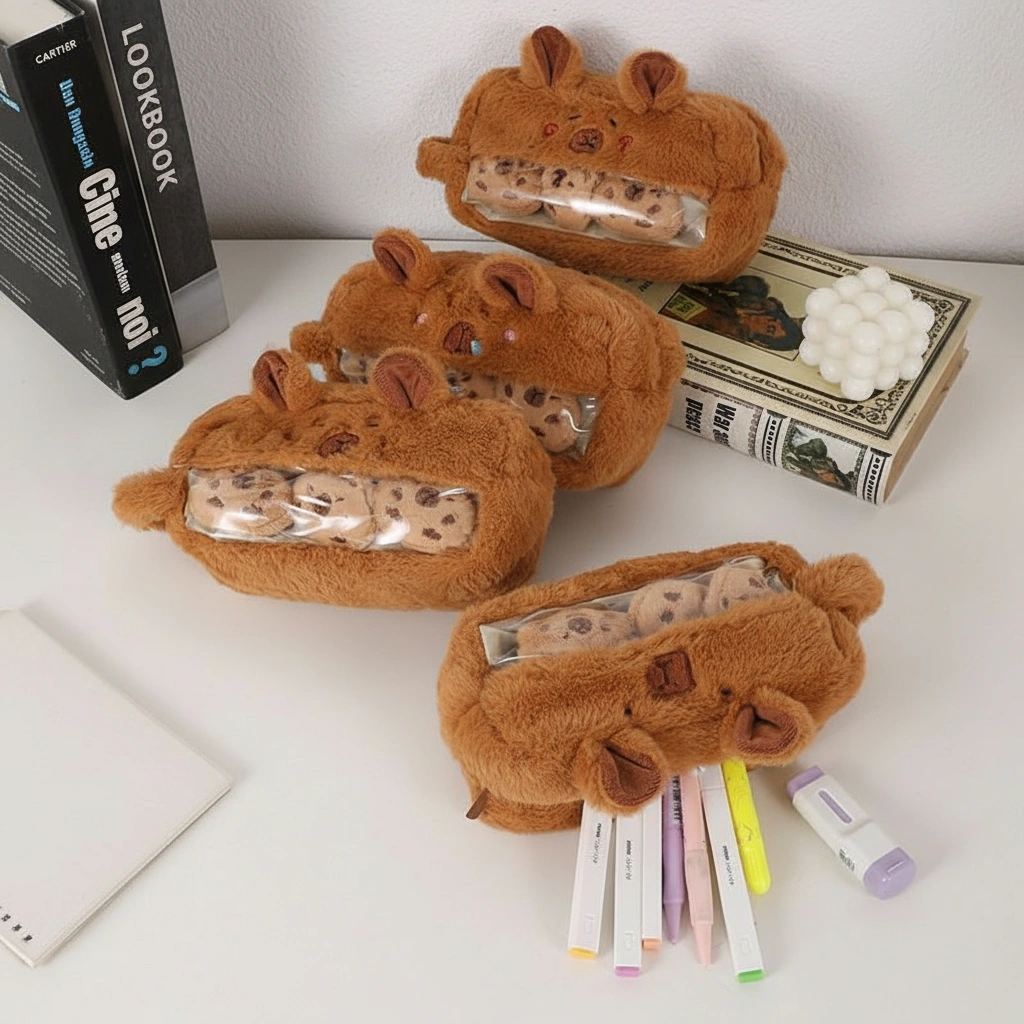 Capybara Plush Cookie Pencil Case