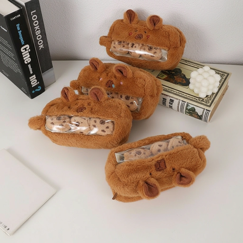 Capybara Plush Cookie Pencil Case