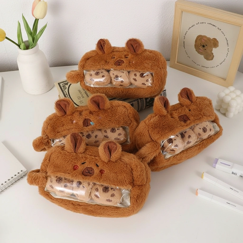 Capybara Plush Cookie Pencil Case