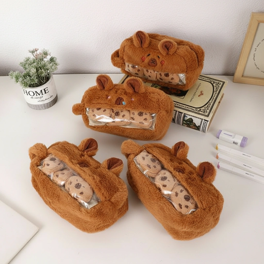 Capybara Plush Cookie Pencil Case