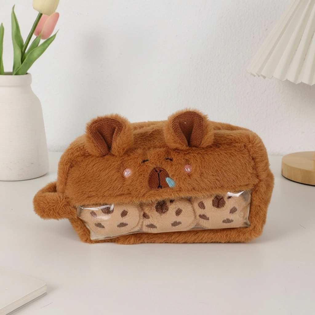 Capybara Plush Cookie Pencil Case