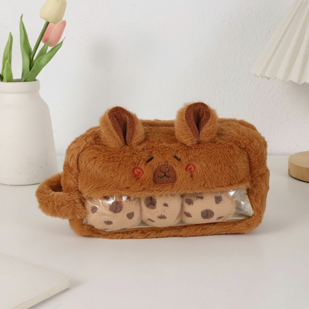 Capybara Plush Cookie Pencil Case