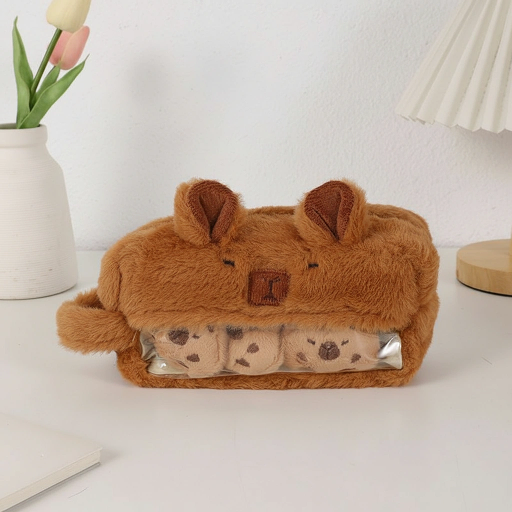 Capybara Plush Cookie Pencil Case