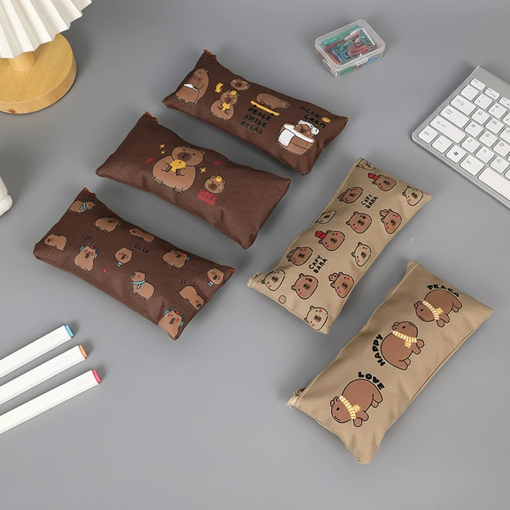 Canvas Capybara Pencil Pouch