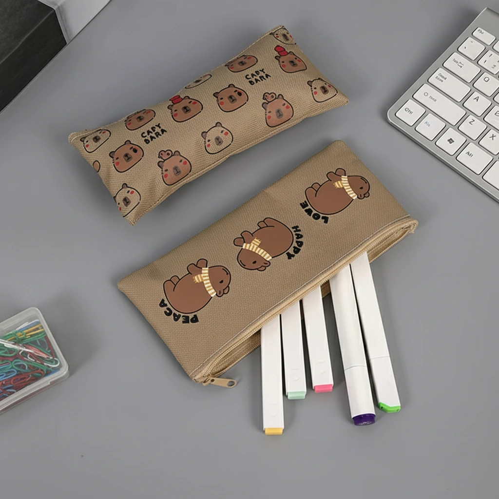 Canvas Capybara Pencil Pouch