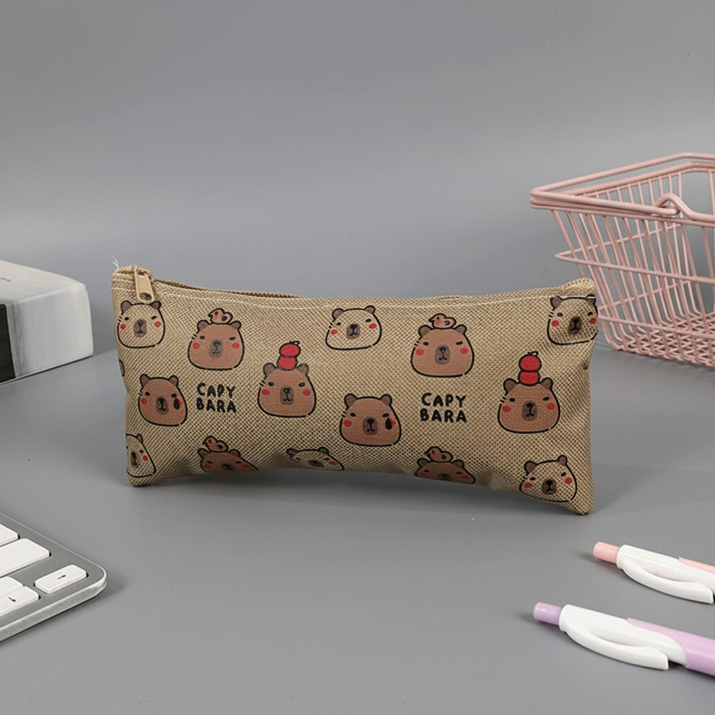 Canvas Capybara Pencil Pouch