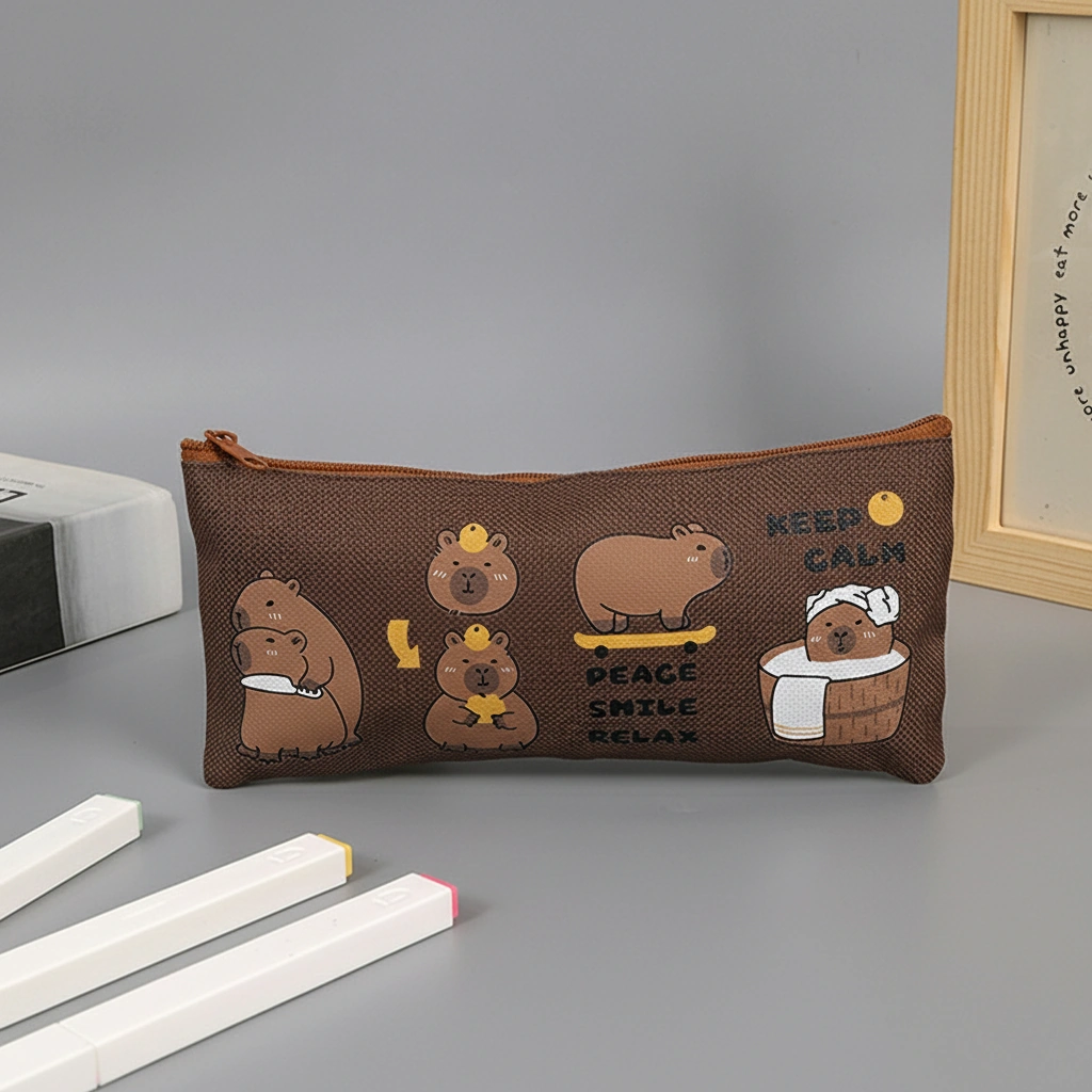 Canvas Capybara Pencil Pouch